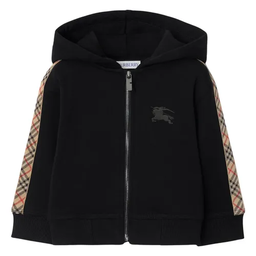 Check Tape Zip Up Top in Black - Burberry - Modalova