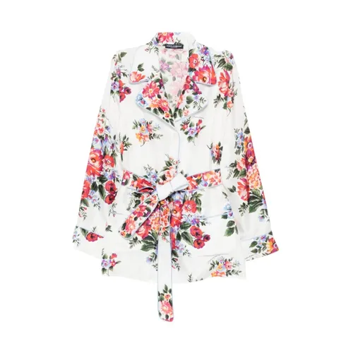 Flower Print Silk Shirt - Dolce & Gabbana - Modalova