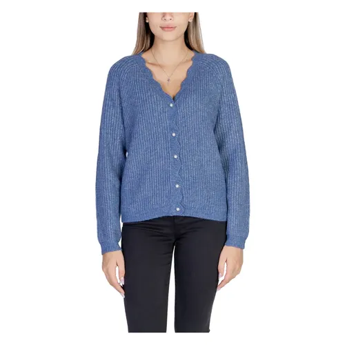 Blue V-Neck Button-Up Cardigan - Vila - Modalova