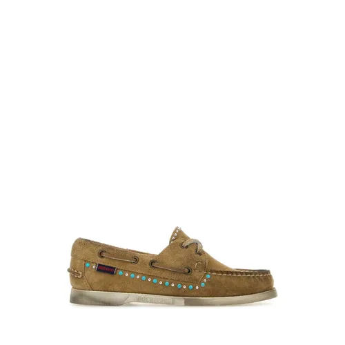 Camel Suede Lace-Up Loafers - Sebago - Modalova