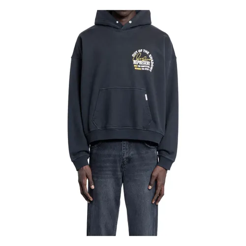 Black Graphic Logo Hoodie - Represent - Modalova