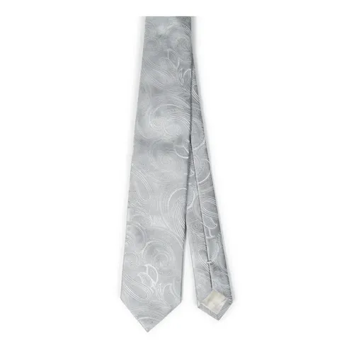 Luxurious Grey Silk Cashmere Pattern Tie - Franzese Collection - Modalova