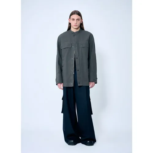 Panel Construction Jacket with Grandfather Collar - Dries Van Noten - Modalova