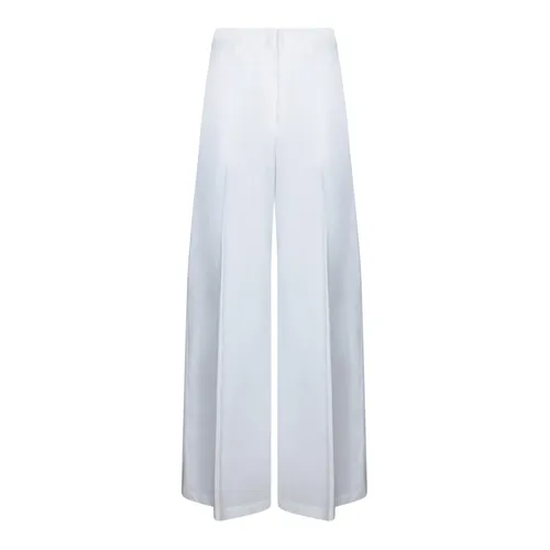White Cotton Trousers for Women - Msgm - Modalova