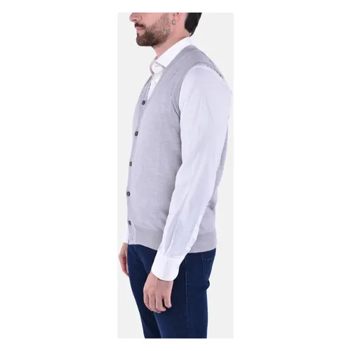 Sleeveless Wool Cardigan with Buttons - Kangra - Modalova