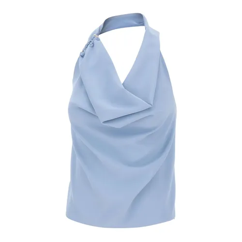 Draped Shawl Collar Blouse - Kaos - Modalova