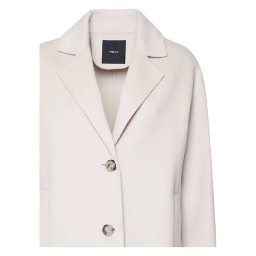 White Cloth Coat Two Button Closure - Pinko - Modalova