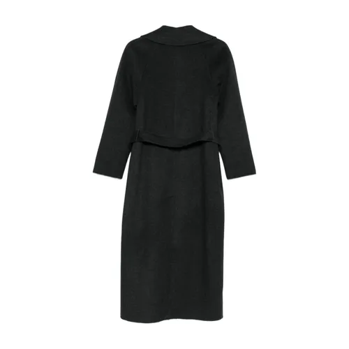 Grey Wool Belted Coat - Paltò - Modalova