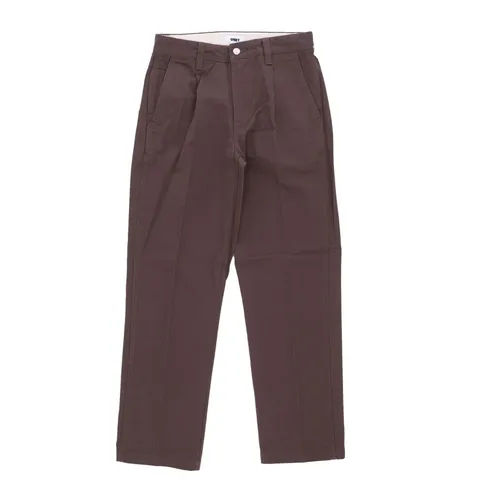 Dark Brown Cotton Canvas Trousers - Obey - Modalova