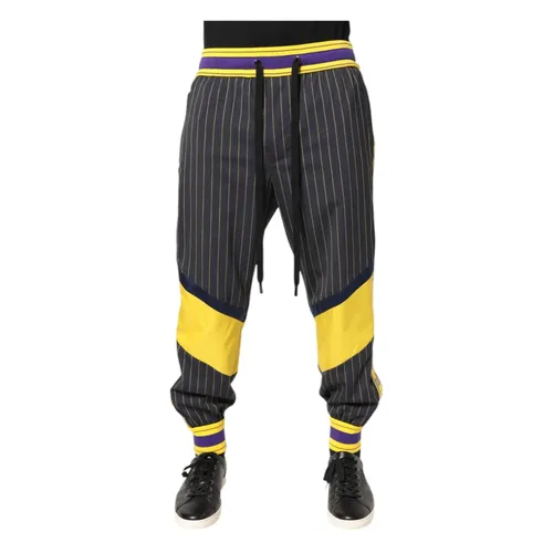 Multicolor Cotton Men Jogger Pants - Dolce & Gabbana - Modalova