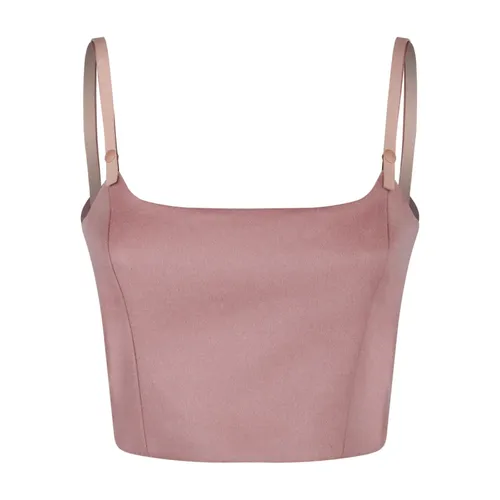 Pink Wool Cashmere Crop Top - Max Mara - Modalova