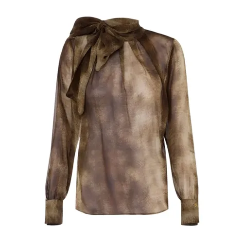 Python Print Voile Blouse - Elisabetta Franchi - Modalova