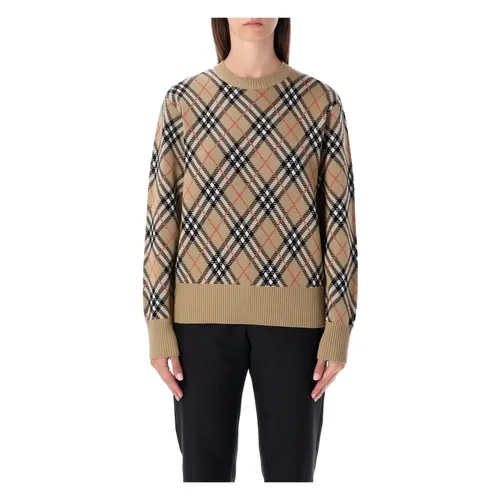 Check Pattern Wool-Blend Sweater - Burberry - Modalova