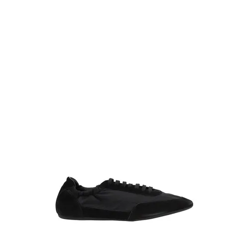 Logoed Sneakers with Suede Details - Prada - Modalova