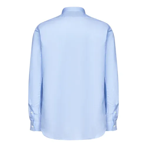 Camicia in Cotone e Lino Blu Chiaro - Franzese Collection - Modalova