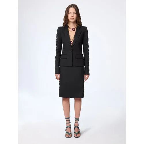 Wool Gabardine Blazer With Ruffled Sleeves - Nina Ricci - Modalova