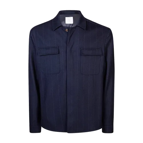 Wool Pinstripe Over Shirt Jacket - Eleventy - Modalova