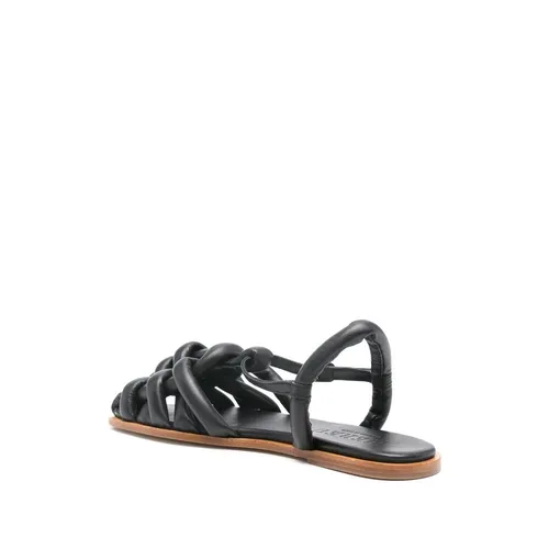 Black Caged Square Toe Shoes - Hereu - Modalova