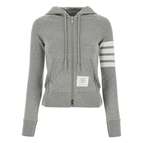 Bar Zip Hoodie in Loopback Cotton - Thom Browne - Modalova