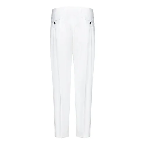 White Double-Pleat Trousers - Franzese Collection - Modalova