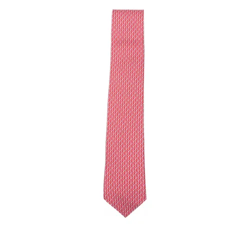 Tennis-racket Print Silk Tie - Ferragamo - Modalova