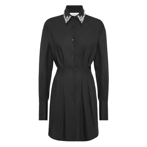 Mini Vestido Camisero LS Strass - Philipp Plein - Modalova