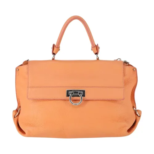 Pre-owned Vintage Gancini Leather Top Handle Bag - Salvatore Ferragamo Pre-owned - Modalova