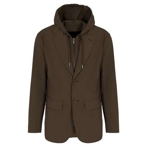 Sweat Blazer with Removable Chest Panel and Hood - Armani Exchange - Modalova