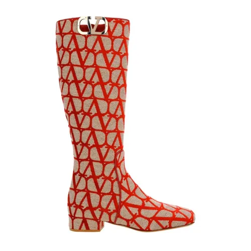 Canvas Logo Boots with Side Vlogo - Valentino Garavani - Modalova