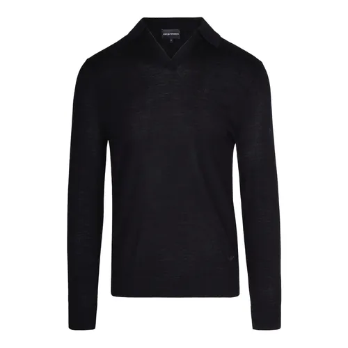 Black Wool Sweater Regular Fit - Emporio Armani - Modalova
