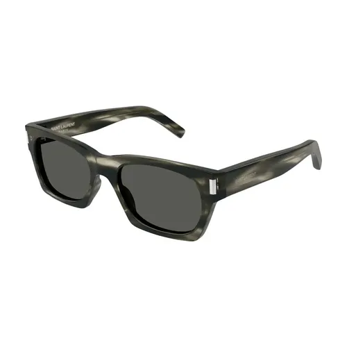 New Wave Rectangular Sunglasses with Metal Details - Saint Laurent - Modalova