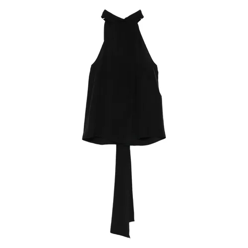Silk Halterneck Lavalliere Top with Plisse Detail - Tom Ford - Modalova