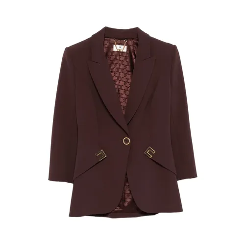 Double-layer Stretch Crepe Jacket - Elisabetta Franchi - Modalova