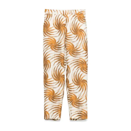 Beige Abstract Pattern Trousers - Alberto Biani - Modalova