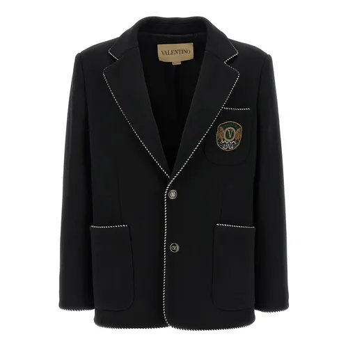 Single-breasted Wool Blazer - Valentino Garavani - Modalova