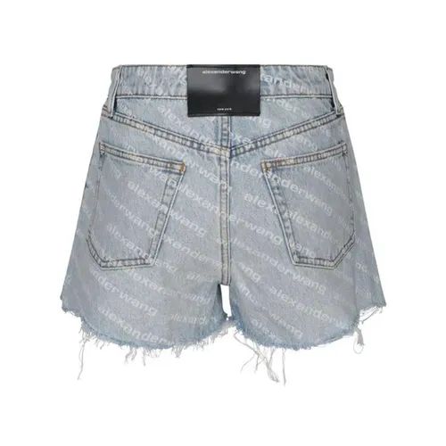 Bite Logo Denim Shorts - Alexander Wang - Modalova