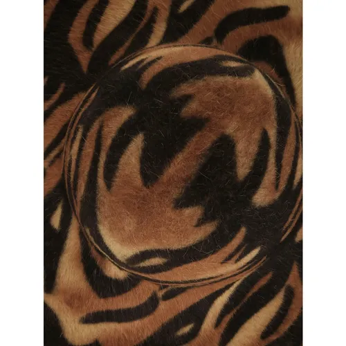 Tiger Pattern Rabbit Fur Hat - Borsalino - Modalova