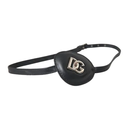 Metal Logo Leather Eye Patch - Dolce & Gabbana - Modalova