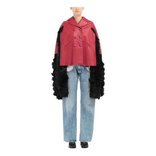 Red Leather Cape Jacket Ss22 - Maison Margiela - Modalova