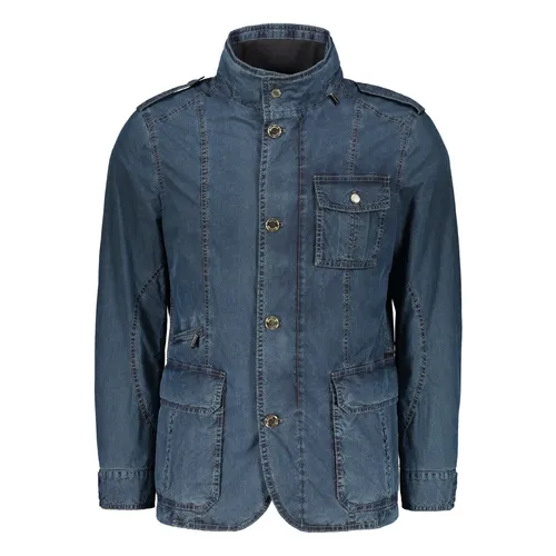 Denim Jacket with Two-Way Zip Closure - Moorer - Modalova