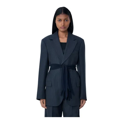 Belted Blazer - MM6 Maison Margiela - Modalova
