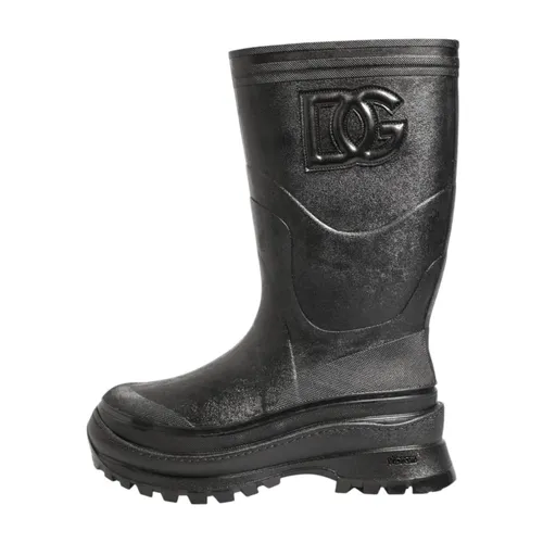 Metallic Pull On Rain Boots - Dolce & Gabbana - Modalova