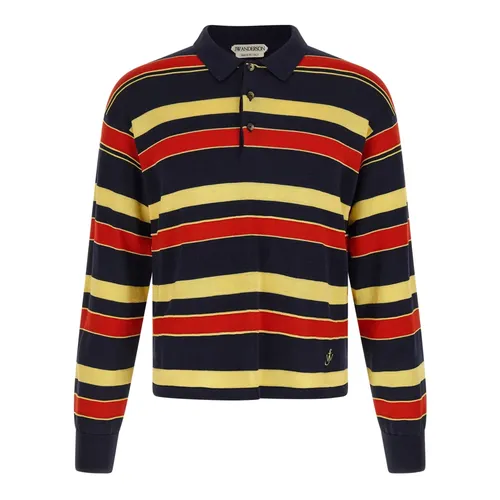 Knitted Striped Rugby Polo Top - JW Anderson - Modalova
