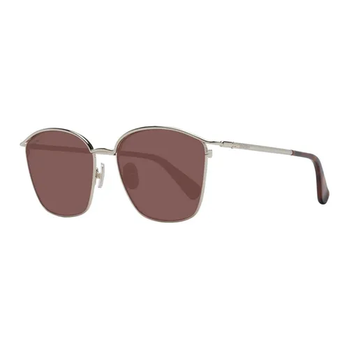 Gold Metal Rectangle Sunglasses - Max Mara - Modalova