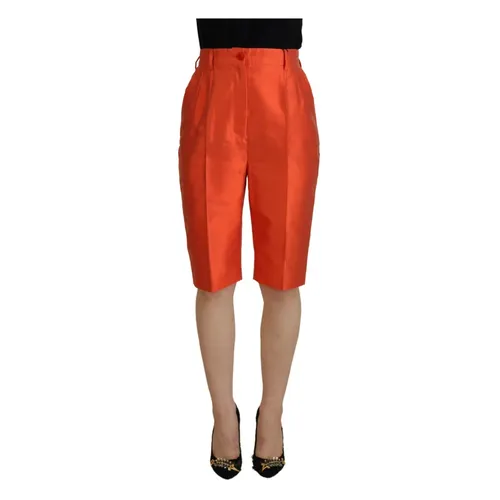 Silk High Waist Cropped Pants - Dolce & Gabbana - Modalova