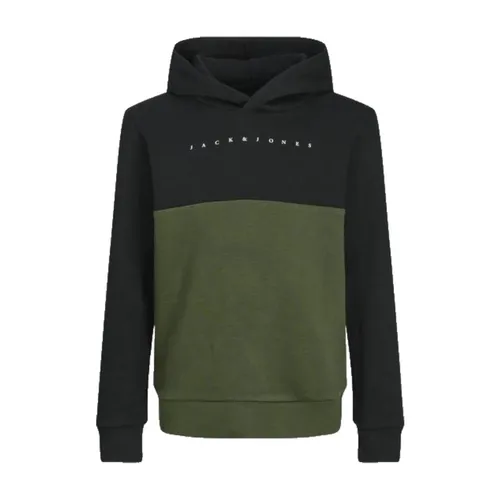 Blocked Sweatshirt Black Green - Jack & Jones - Modalova