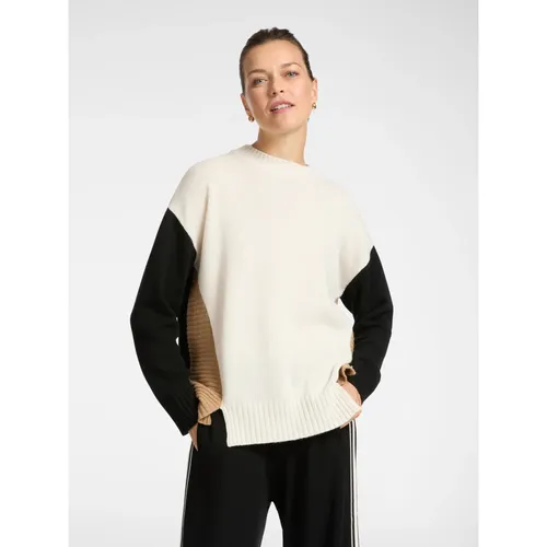 Color Block Wool Sweater Ribbed Hem - Elena Mirò - Modalova