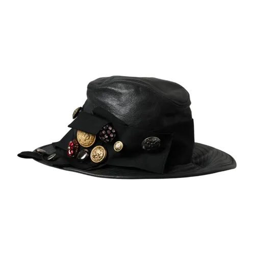 Crystal Stud Wide Brim Cloche Hat - Dolce & Gabbana - Modalova