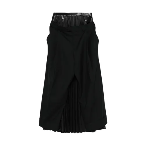 Black Wool Pleated Back Pants - Junya Watanabe - Modalova