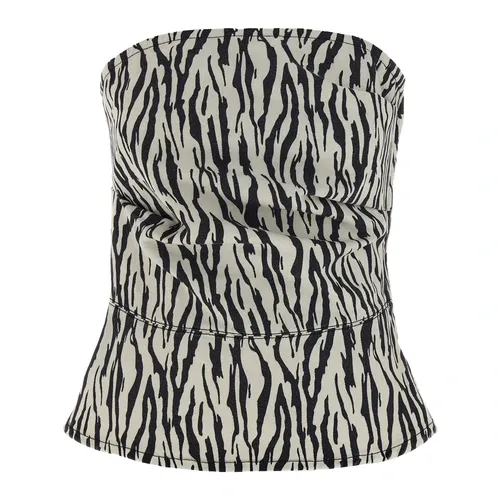 Printed Denim Top - Rotate Birger Christensen - Modalova